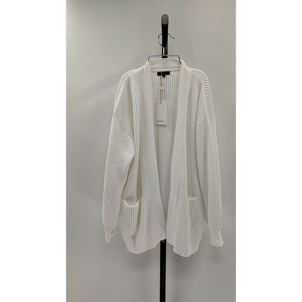 Quince Women 100% Organic Cotton Oversized Cardigan Ivory S